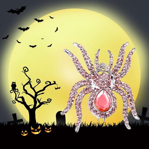 EVER FAITH Women's Austrian Crystal Vintage Style Halloween Gothic Spider Skull Brooch Pin in Saudi Arabia