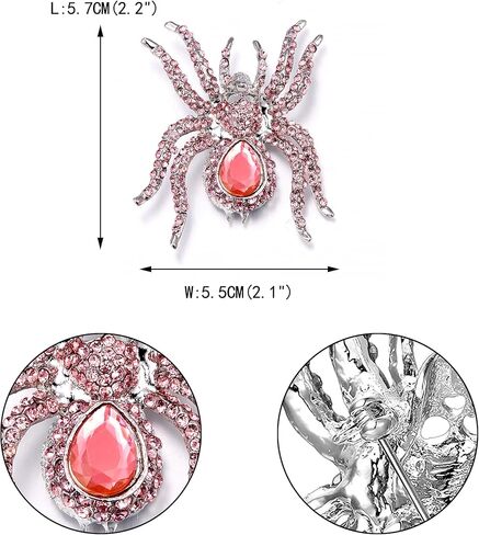EVER FAITH Women's Austrian Crystal Vintage Style Halloween Gothic Spider Skull Brooch Pin in Saudi Arabia