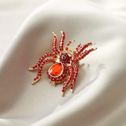 EVER FAITH Women's Austrian Crystal Vintage Style Halloween Gothic Spider Skull Brooch Pin in Saudi Arabia
