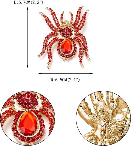 EVER FAITH Women's Austrian Crystal Vintage Style Halloween Gothic Spider Skull Brooch Pin in Saudi Arabia