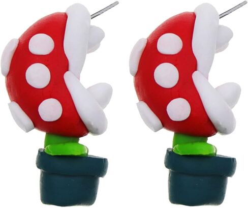 Lovely Piranha Flower Stud Earrings - Piranha Plant Flower Chompers Corpse Flower Stud Earrings - Maneater Cannibal Flower Earrings - Handmade Polymer Clay Jewelry-Piranha flower in Saudi Arabia