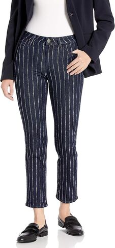 PAIGE Women's Hoxton Transcend High Rise Straight Leg Ankle Trouser, Glitter Stripe, 25 in Saudi Arabia