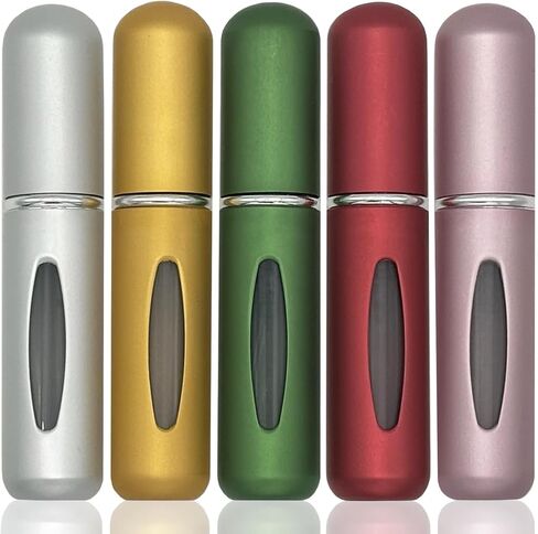 كيستارك مجموعة من 5 زجاجات بخاخ عطر صغيرة محمولة قابلة لاعادة الملء مع نظام اعادة تعبئة سهل المضخة، زجاجات بخاخ بحجم مناسب للسفر للعطور 5 مل/0.2 اونصة in Kuwait