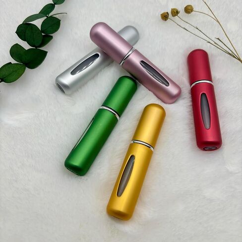 كيستارك مجموعة من 5 زجاجات بخاخ عطر صغيرة محمولة قابلة لاعادة الملء مع نظام اعادة تعبئة سهل المضخة، زجاجات بخاخ بحجم مناسب للسفر للعطور 5 مل/0.2 اونصة in Kuwait