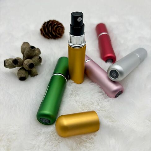 كيستارك مجموعة من 5 زجاجات بخاخ عطر صغيرة محمولة قابلة لاعادة الملء مع نظام اعادة تعبئة سهل المضخة، زجاجات بخاخ بحجم مناسب للسفر للعطور 5 مل/0.2 اونصة in Kuwait