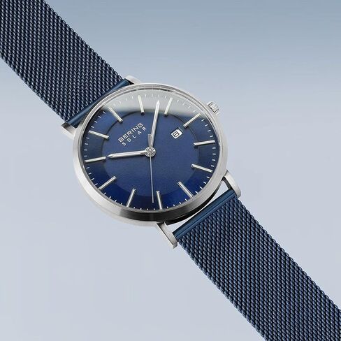 بيرنج ساعة سولار للرجال بلون فضي وازرق 15439-307 in Kuwait