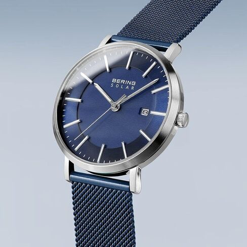 بيرنج ساعة سولار للرجال بلون فضي وازرق 15439-307 in Kuwait