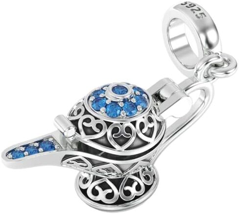 جويلبوكس تعليقة مصباح علاء الدين السحري للاساور من الفضة الاسترلينية S925 هدية لعيد ميلادها من ديزني، فضة ستيرلينج، بدون حجر in Kuwait