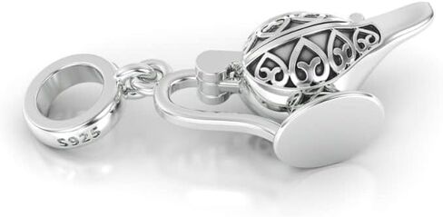 جويلبوكس تعليقة مصباح علاء الدين السحري للاساور من الفضة الاسترلينية S925 هدية لعيد ميلادها من ديزني، فضة ستيرلينج، بدون حجر in Kuwait