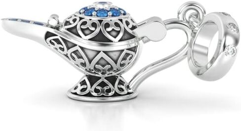 جويلبوكس تعليقة مصباح علاء الدين السحري للاساور من الفضة الاسترلينية S925 هدية لعيد ميلادها من ديزني، فضة ستيرلينج، بدون حجر in Kuwait