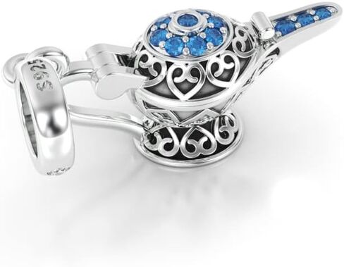 جويلبوكس تعليقة مصباح علاء الدين السحري للاساور من الفضة الاسترلينية S925 هدية لعيد ميلادها من ديزني، فضة ستيرلينج، بدون حجر in Kuwait