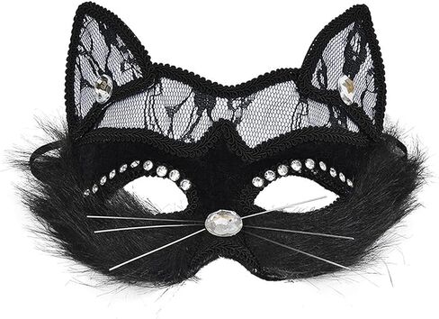 NICEYST Fun Animal Halloween Mask Furry Half Face Mask Fox Bunny Masks Halloween Cosplay Costume Carnival Party Costume Props in Saudi Arabia