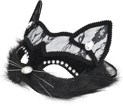 NICEYST Fun Animal Halloween Mask Furry Half Face Mask Fox Bunny Masks Halloween Cosplay Costume Carnival Party Costume Props in Saudi Arabia