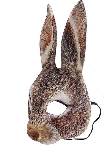 NICEYST Fun Animal Halloween Mask Furry Half Face Mask Fox Bunny Masks Halloween Cosplay Costume Carnival Party Costume Props in Saudi Arabia