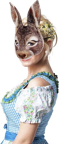 NICEYST Fun Animal Halloween Mask Furry Half Face Mask Fox Bunny Masks Halloween Cosplay Costume Carnival Party Costume Props in Saudi Arabia