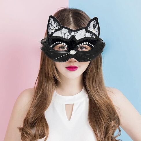 NICEYST Fun Animal Halloween Mask Furry Half Face Mask Fox Bunny Masks Halloween Cosplay Costume Carnival Party Costume Props in Saudi Arabia