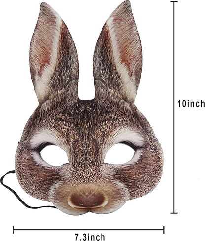 NICEYST Fun Animal Halloween Mask Furry Half Face Mask Fox Bunny Masks Halloween Cosplay Costume Carnival Party Costume Props in Saudi Arabia