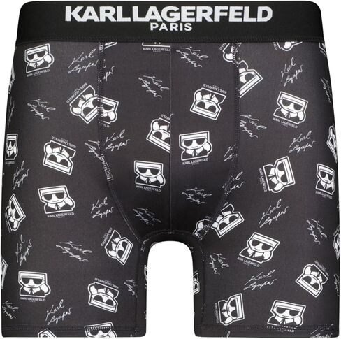 Karl Lagerfeld Paris mens Karl Character Head Logo and Logo Printed on the Thigh. 3 Pack Boxer Briefs Boxer Briefs in Kuwait