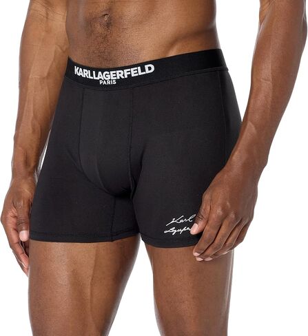 Karl Lagerfeld Paris mens Karl Character Head Logo and Logo Printed on the Thigh. 3 Pack Boxer Briefs Boxer Briefs in Kuwait