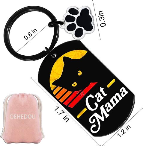 OEHEDOU Cat Parents Gifts Keychain Cat Dad Gifts For Men Cat Mom Gifts For Women Cat Themed Gifts For Cat Lovers Cat Owners in Saudi Arabia