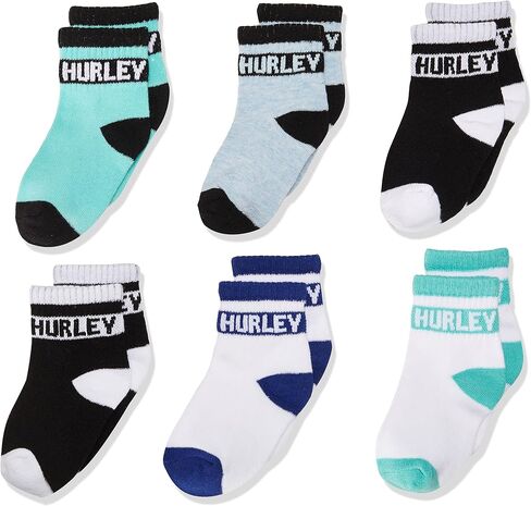 Hurley Unisex Baby 6-Pack Active Everyday Knit Ankle Socks in Saudi Arabia