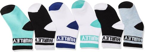 Hurley Unisex Baby 6-Pack Active Everyday Knit Ankle Socks in Saudi Arabia