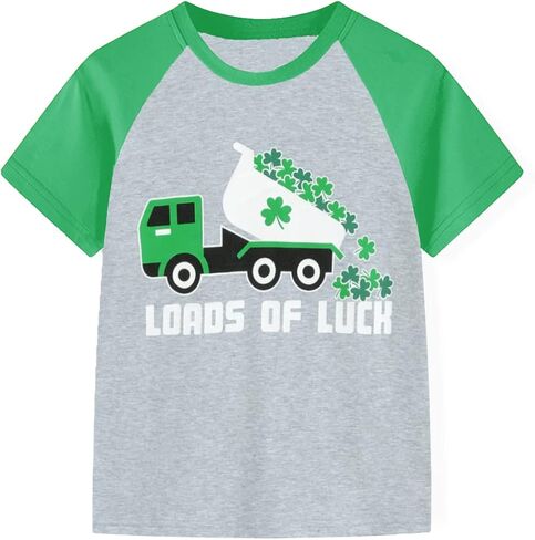 St. Patrick's Day Shirts Clover Tees Irish Shamrock Short Sleeve Dinosaur T-Shirt for Kids 2-8 Years in Kuwait