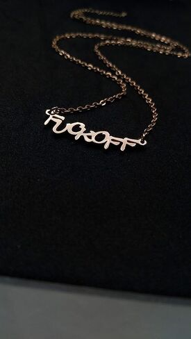 Inspirational Pendant Necklace Middle Finger Ear Stud Jewelry Set(Stainless steel Necklace) in Saudi Arabia