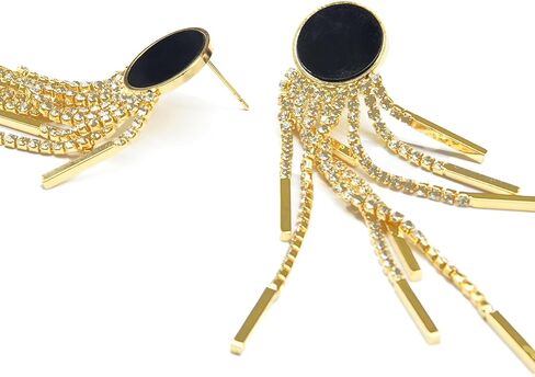 أقراط متدلية من SinglinArt للنساء والفتيات مجوهرات عصرية باللون الذهبي in Kuwait