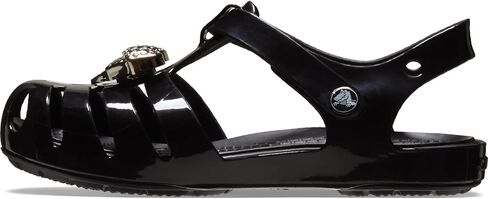 Crocs Kids Isabella Charm Sandals, Black/Silver, Numeric_9 US Unisex Toddler in Kuwait