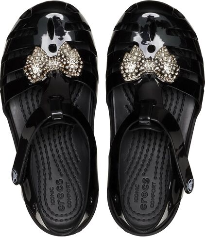 Crocs Kids Isabella Charm Sandals, Black/Silver, Numeric_9 US Unisex Toddler in Kuwait