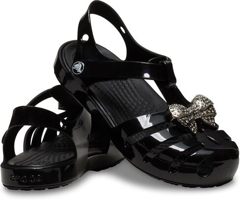 Crocs Kids Isabella Charm Sandals, Black/Silver, Numeric_9 US Unisex Toddler in Kuwait