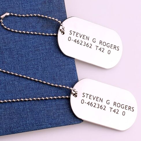 Steven Rogers Miltitary Army Dog Tags Necklace Cosplay Gift in Saudi Arabia