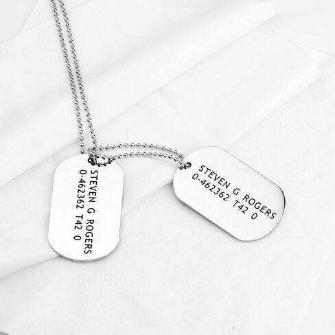 Steven Rogers Miltitary Army Dog Tags Necklace Cosplay Gift in Saudi Arabia