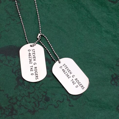 Steven Rogers Miltitary Army Dog Tags Necklace Cosplay Gift in Saudi Arabia