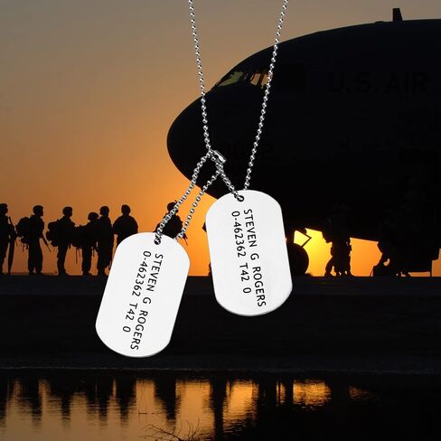 Steven Rogers Miltitary Army Dog Tags Necklace Cosplay Gift in Saudi Arabia