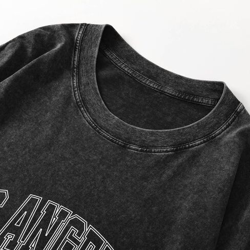 Los Angeles Brooklyn Letter Graphic Shirts Oversized Vintage Tshirt for Women Trendy Long Sleeve Pullover Tees Tops in Kuwait