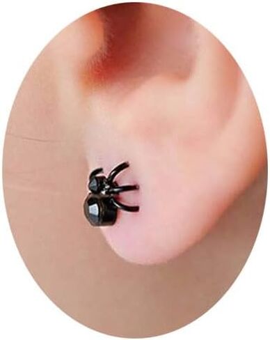Tiny Spider Stud Earrings for Women Men Girls Punk Black Spider Earrings Horror Spider Studs Earrings Scary Funny Halloween Costumes Jewelry in Kuwait