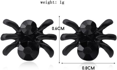 Tiny Spider Stud Earrings for Women Men Girls Punk Black Spider Earrings Horror Spider Studs Earrings Scary Funny Halloween Costumes Jewelry in Kuwait