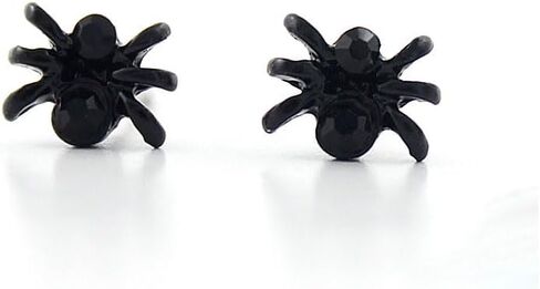 Tiny Spider Stud Earrings for Women Men Girls Punk Black Spider Earrings Horror Spider Studs Earrings Scary Funny Halloween Costumes Jewelry in Kuwait