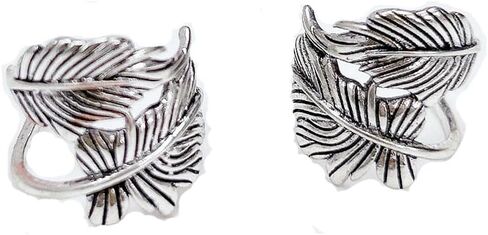 اقراط اذن كلاسيكية منقوشة على شكل ورقة شجر للنساء والرجال، اقراط فضية عتيقة على شكل نبات بانك بدون ثقب، اقراط اذن هاجي بمشبك عصري على غضروف الاذن، اقراط حلقية وهمية لا تسبب الحساسية، هدايا مجوهرات in Kuwait