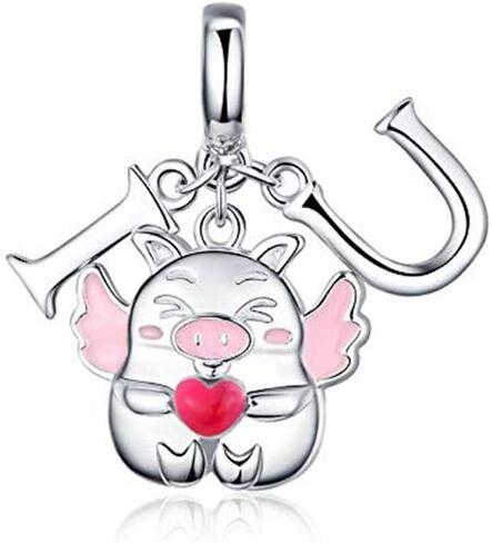 cute Pig 925 Sterling Silver Lucky Pig charm Pet Charm for Fashion Charms Bracelet & Necklace Pig Charm in Saudi Arabia