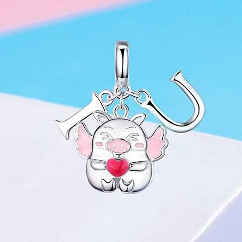 cute Pig 925 Sterling Silver Lucky Pig charm Pet Charm for Fashion Charms Bracelet & Necklace Pig Charm in Saudi Arabia