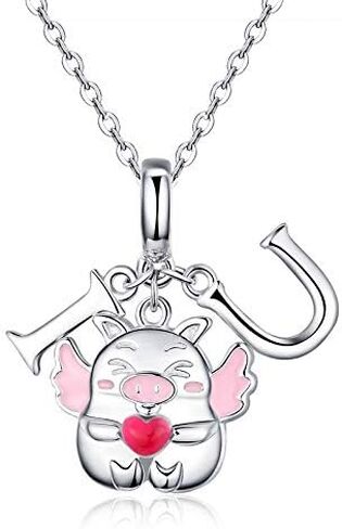 cute Pig 925 Sterling Silver Lucky Pig charm Pet Charm for Fashion Charms Bracelet & Necklace Pig Charm in Saudi Arabia