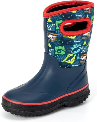 Kids Waterproof Neoprene Rain Boots Girls Boys Outdoor Mud Boots Children Insulated Rubber Snow Boots in Saudi Arabia