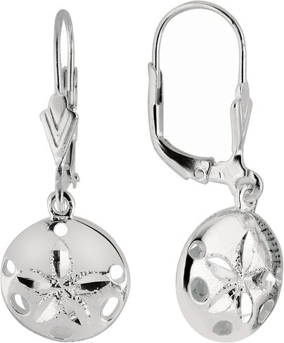 Ritastephens Sterling Silver Sand Dollar Lever Back Dangle Earrings in Saudi Arabia