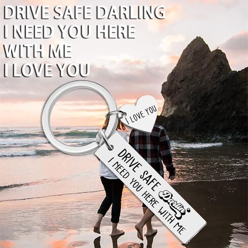 Aisity Husband Stocking Stuffers Drive Safe Keychain Gifts for Boyfriend Husband from Wife Girlfriend Birthday Christmas Mens Stocking Stuffers Valentines Day Gifts for Men in Kuwait