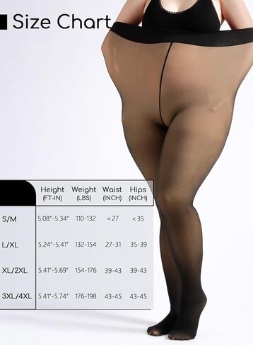 جوارب طويلة نسائية مبطنة بالصوف من LASETA مع لباس ضيق حراري أسود شفاف للنساء لباس ضيق علوي شفاف ومزيف in Kuwait