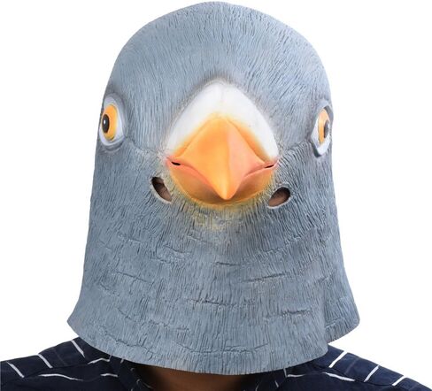 بارتي ستوري قناع رأس حمامة من اللاتكس، قناع رأس حيوان مطاطي للهالوين، أقنعة تنكرية مبتكرة in Kuwait