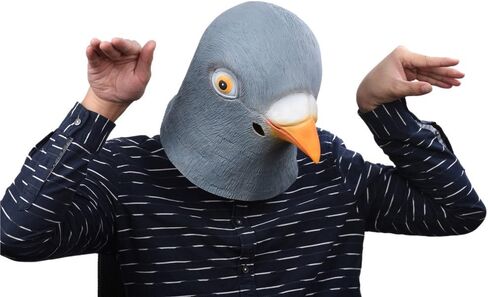 بارتي ستوري قناع رأس حمامة من اللاتكس، قناع رأس حيوان مطاطي للهالوين، أقنعة تنكرية مبتكرة in Kuwait